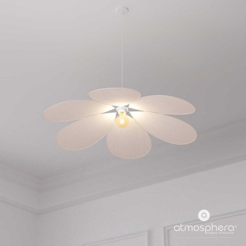 БЕЖЕВЫЙ ПОТОЛОЧНЫЙ СВЕТИЛЬНИК ИЗ ЛЬНА И СТАЛИ СОВРЕМЕННЫЙ СТИЛЬНЫЙ NAYA DIA. 72 СМ