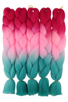 WŁOSY SYNTETYCZNE KOLOROWE WARKOCZYKI OMBRE 3-40