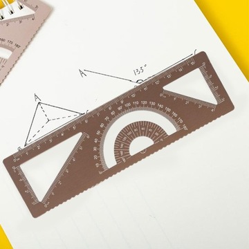 Wielofunkcyjna geometryczna linijka narzędzie pomiarowe linijka do rysowania 15cm kawa