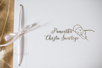 Album biały tradycyjny 20x30 PAMIĄTKA CHRZTU ŚWIĘTEGO na zdjęcia wklejane