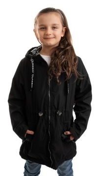 KURTKA PARKA WIOSENNA dziewczęca DWUSTRONNA r.158 cm