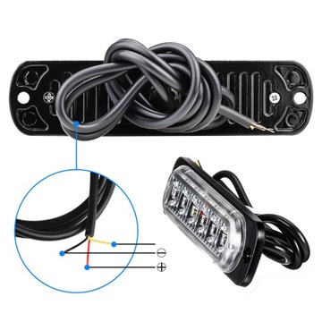 4 противотуманных фары, 6 светодиодов, стробоскопическая лампа 12 В-24 В, фонарь заднего хода