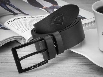 РЕМЕНЬ КОЖАНЫЙ БРЮКИ МУЖСКИЕ КОЖАНЫЙ РЕМЕНЬ GRACIO ДЛИНА 135 СМ ПОДАРОК