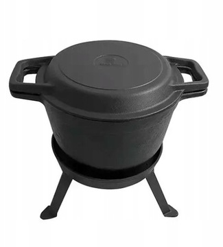 KOCIOŁEK ŻELIWNY 5 L GARNEK Myśliwski Węgierski na Pieczonki OGNISKO GRILL