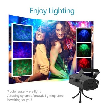 СВЕТИЛЬНИК ДЛЯ ДИСКО С ЭФФЕКТОМ ВОДЫ В РИТМЕ МУЗЫКИ LED 7 ЦВЕТОВ