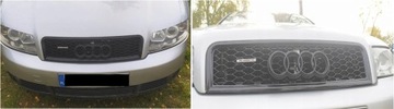 AUDI A4 B6 00- MŘÍŽKA MASKA ČERNÁ LESK TUNING