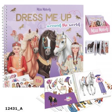 MISS MELODY DRESS ME UP KOLOROWANKA NAKLEJKI 12431