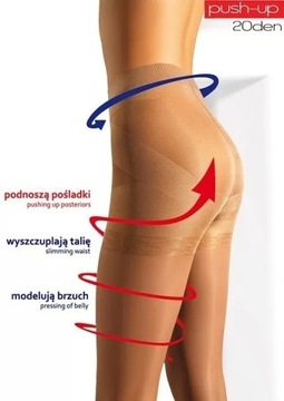 Rajstopy Mona PUSH-UP 20 den Modelujące 4 beżowy c
