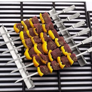 Zestaw stojaków na szaszłyki Sztyft do grilla Metalowy szpikulec do szaszły