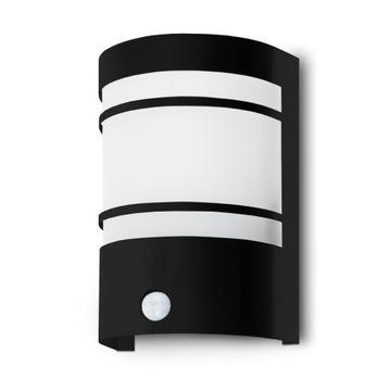 Lampa ścienna zewnętrzna z czujnikiem ruchu E27 BK