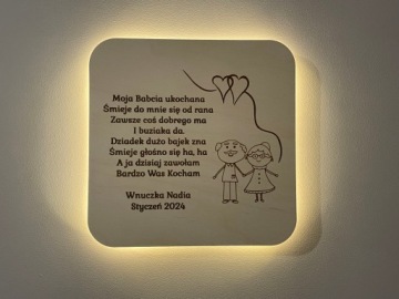 Подвесной ночник с любой гравировкой в ​​подарок ко Дню бабушек и дедушек.
