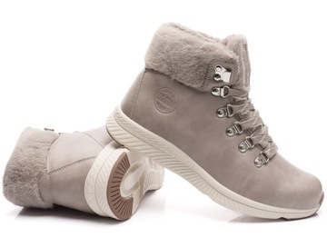 СНЕЖНЫЕ БОТИНКИ ЖЕНСКИЕ BIG STAR TRAPER С МЕХОВЫМ УТЕПЛИТЕЛЕМ, БЕЖЕВЫЕ, размер 41