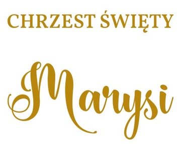 naklejka Chrzest Święty Imię 45cm na tablicę