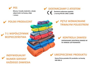 ZAWIESIE PASOWE 5T 3,0M Z PĘTLAMI TYP B-2
