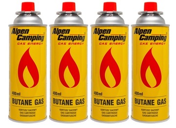 4x GAZ KARTUSZ NABÓJ WKŁAD GAZOWY ALPEN CAMPING 400ml 227g ZESTAW 4 szt.