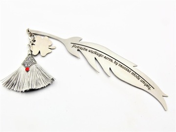 Закладка ДЛЯ книги с посвящением Любая ГРАВИРОВКА розовая