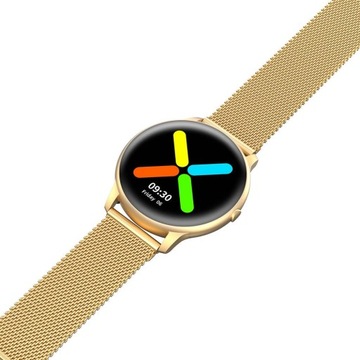 Złoty smartwatch damski Kroki Tętno Cykl G.Rossi