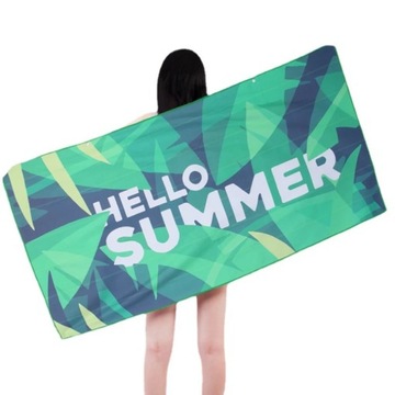 Dwustronny aksamitny ręcznik plażowy z mikrofibry szybkoschnący rę