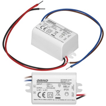ZASILACZ LED MINI DO PUSZKI DOPUSZKOWY 12V 6W IP20