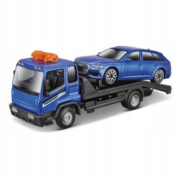 Burago Laweta z autem Audi A6 Niebieskim 1:43 Auta Samochody