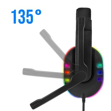 ИГРОВЫЕ НАУШНИКИ ДЛЯ ГЕЙМЕРОВ RGB LED МИКРОФОН ПК