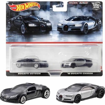 HOT WHEELS Premium Bugatti Veyron & Bugatti Chiron 2-Pack PROTEKTOR GRATIS