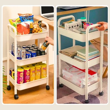 Кухонная тележка СТОЛ НА КОЛЕСАХ ТЕЛЕЖКА 3 УРОВНЯ С МОБИЛЬНЫМ ЗАМКОМ НА КОЛЕСАХ