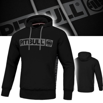 PITBULL WEST COAST BLUZA MĘSKA Z KAPTUREM FRENCH TERRY BRIGHTON CZARNA M