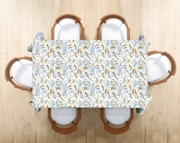 ПЯТНЕУСТОЙЧИВАЯ СКАТЕРТЬ, РАЗМЕР НЕЗАВИСИМОГО - ПРЯМОУГОЛЬНИК, КРУГ, ОВАЛ, ДИКИЙ СИНИЙ