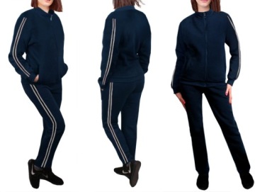Теплый женский спортивный костюм DRESSES с леопардовым воротником 954 черный M/L