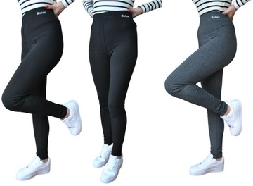 95% Bawełniany NIEPRZEŚWITUJĄCE getry LEGGINSY 4XL/5XL CZARNE GRAFIT