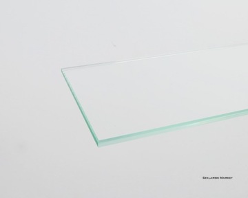 Półka szklana łazienkowa przezroczysta bezbarwna szkło 8 mm float 15x30 cm