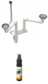 ГРАНИТНАЯ МОЙКА + ГИБКИЕ ОБОРУДОВАНИЯ + НАСТЕННЫЙ СИФОН D