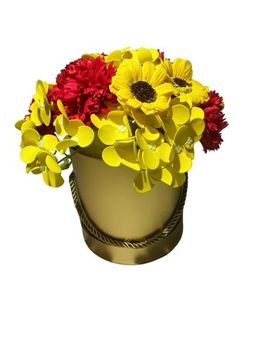 Букет Мыло Flower Box Розы Искусственные цветы в подарочной упаковке, темно-розовый