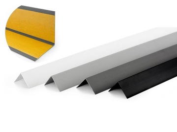 Уголок жесткий с клеем 25х25, черный, 1,5 м.