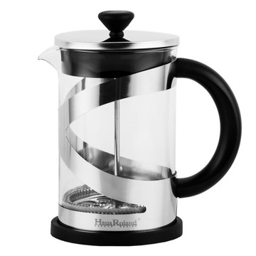СТЕКЛЯННЫЙ КОФЕВАРОЧНИК ЧАЙНЫЙ КУВШИН серебристо-черный КОФЕВАРКА 800мл