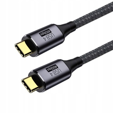 Kabel Thunderbolt 100W USB-C USB 4,0 MEGA MOCNY 40GB 8K 60Hz 1m OPLOT