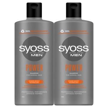 Syoss MEN Power Szampon do włosów 2w1 2szt x 440ml