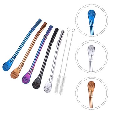 Соломенная ложка для кофе и чая, многоразовые трубочки, ситечко.