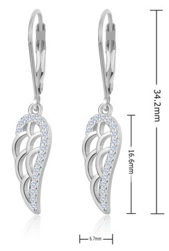 СЕРЕБРЯНЫЕ СЕРЬГИ 925 ПРОБЫ, ПОДВЕСНЫЕ КРЫЛЬЯ