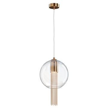 Lampa wisząca złota szklany klosz kula z łańcuszkami glamour Maytoni