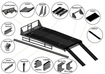 Deska podłogowa aluminiowa 200x2100mm grubość 30mm 4-wzmocnienia otworowana