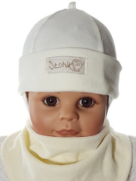 KOMPLET NIEMOWLĘCY CZAPKA WELUR + CHUSTKA CZAPECZKA CHUSTECZKA 0-9 M-C 10WZ