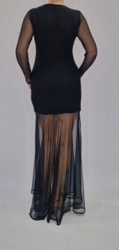 Черное гламурное макси-платье sexi tulle sylvester prom prom r36/S