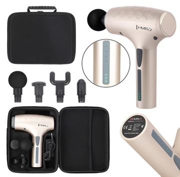 ВИБРАЦИОННЫЙ МАССАЖНЫЙ ПИСТОЛЕТ HMS НАБОР ИЗ 6 ГОЛОВОК