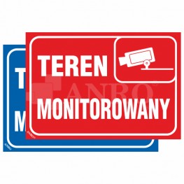Znak TEREN MONITOROWANY 150x210mm PCV