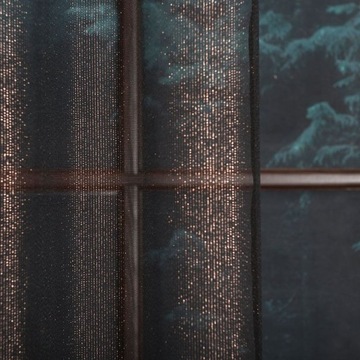 ГЛАМУРНАЯ ШТОРА ЧЕРНАЯ + ЗОЛОТО-МЕДНАЯ НИТЬ 300 см.