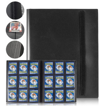 Album na karty TCG Pokemon MTG Binder 9-Pocket Czarny Klaser 360 kart