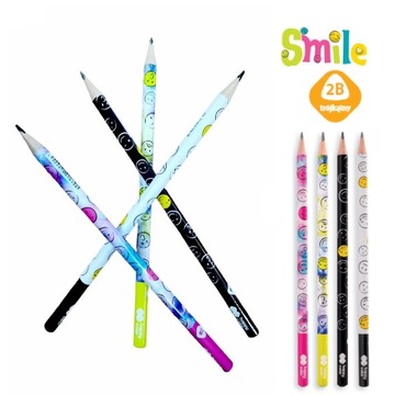 HAPPY COLOR OŁÓWEK OŁÓWKI 2B ZESTAW SMILE 4 SZT