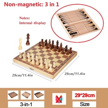 Szachy planszowe 24-39cm dorosłe dzieci prezent gra rodzinna szachy z lite